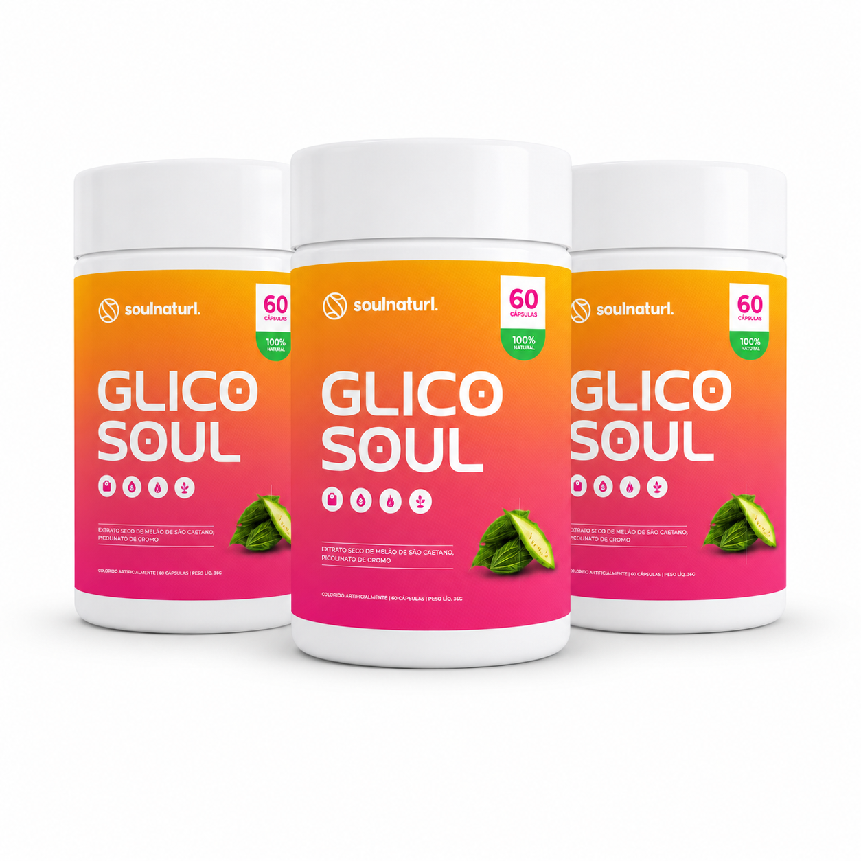 Kit com 3 potes de GlicoSoul