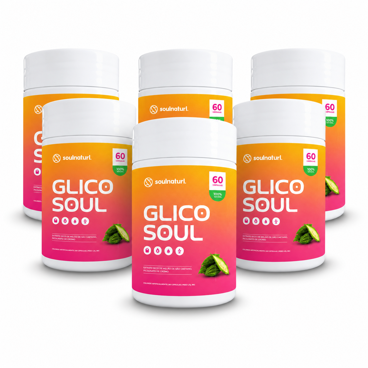 Kit com 6 potes de GlicoSoul