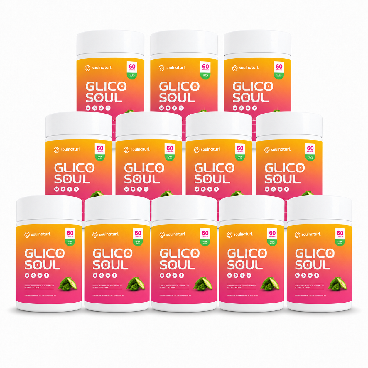 Kit com 12 potes de GlicoSoul